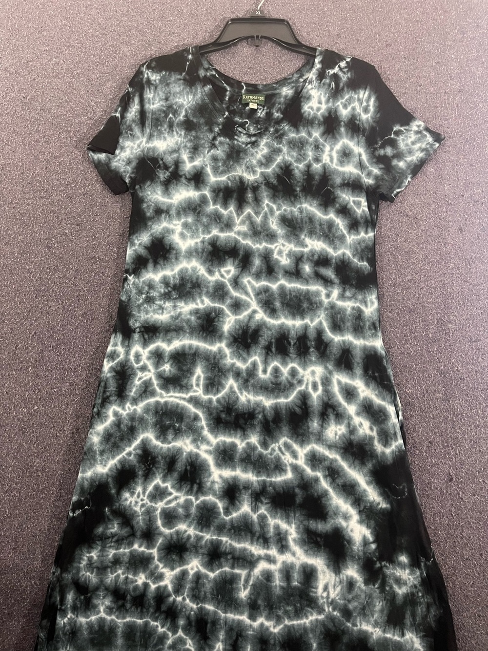 Kathmandu Imports Women Midnight Navy Tie-Dye Maxi T-Shirt Dress One Sz/LG